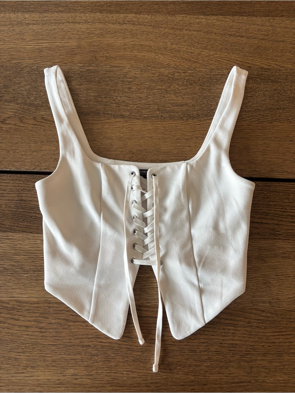 Urban Outfitters Silence + Noise lace up white tank top. Size Small.